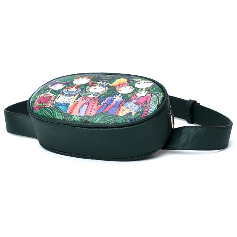 ¡Novedad! Bolsos de cuero de poliuretano con dibujos verdes para mujer