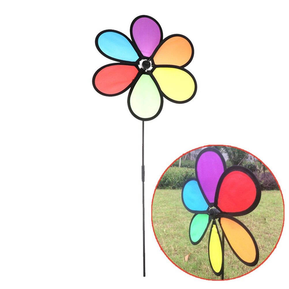 Kleurrijke Regenboog Dazy Bloem Spinner Wind Windmolen Tuin Yard Outdoor Decor Klassieke Speelgoed Kleur Willekeurig 1Pc !