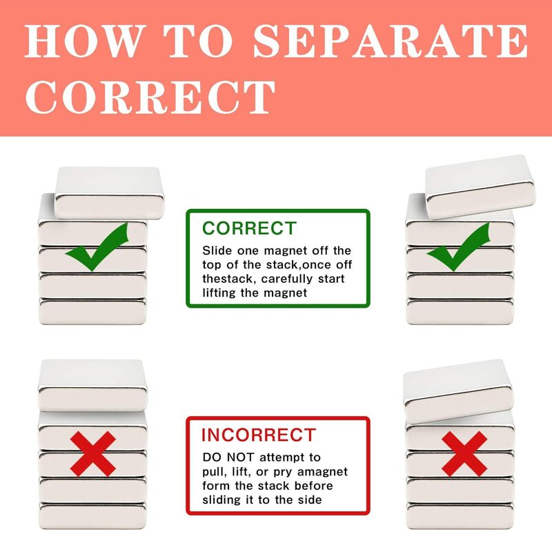10x10x2mm rechthoekige magneet voor koelkasten, knutselartikelen, whiteboards, doe-het-zelfprojecten, kantoormagneten, rechthoekige magneten.
