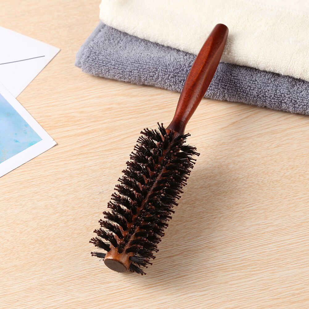 4 Sizes Anti Hair Round Brush Static Wood Boar Bristle Hairdresser Styling Tools Teasing Brush For Hair Curly Comb Hair Brush