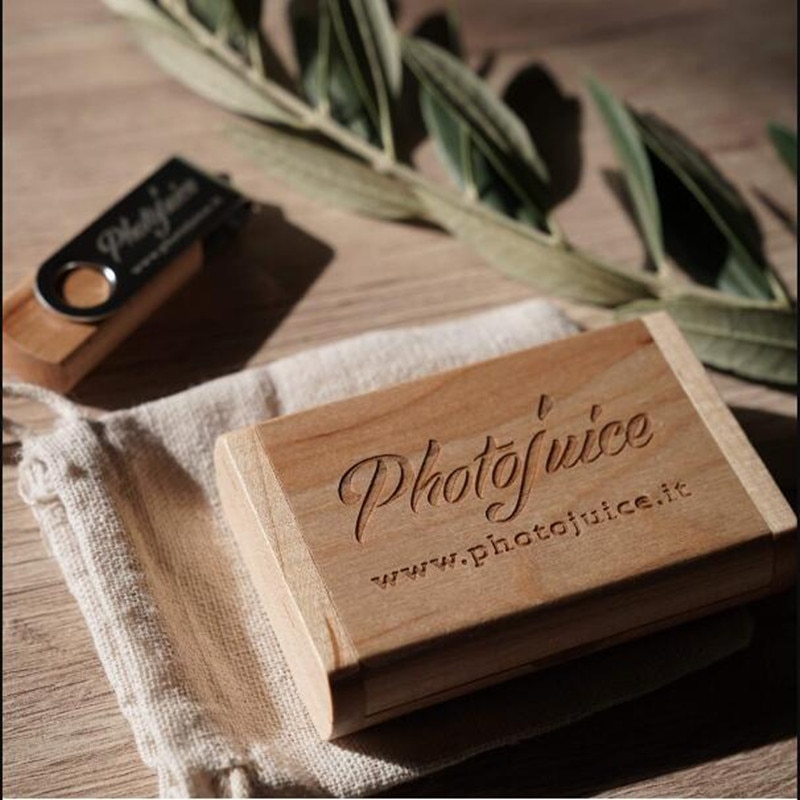 ODM OEM Da Sposa Su Misura Fotografia Encord LOGO Clip di Legno + Box USB Versione 2.0 del bastone di memoria flash pen drive