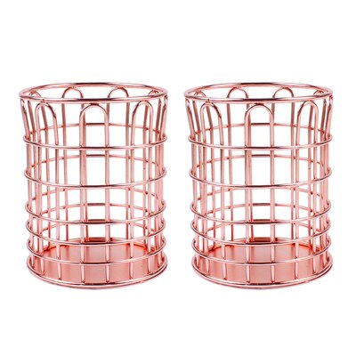 Ins skrivebord papirvarer indretning jern guld rose guld penneholder metal skrivebord organizer sød stempel pen holder kontor skrivebord tilbehør