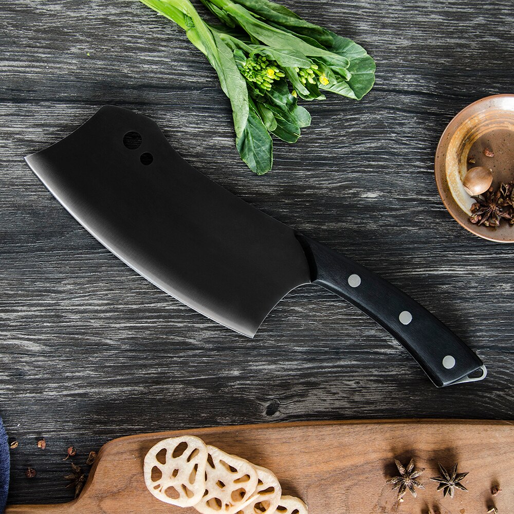 Sowoll Pro Kitchen Cooking Knives Set 8&#39;&#39; Chef 7&#39;&#39; Santoku Chopping 5&#39;&#39; Santoku Utility 3.5&#39;&#39; Paring Knife Sheath Cover Tools