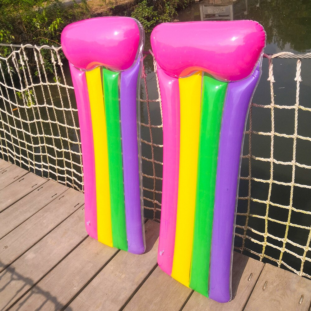 Rainbow Inflatable Pool Float Swimming Ring Inflat Mattress Floating Row Swimming Circle Beach Pool Party