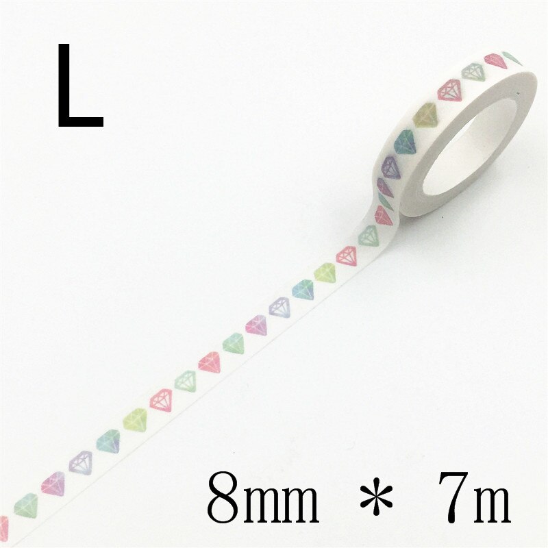 Autocollant amour et feuilles pour scrapbooking, étiquette scrapbooking, ruban de masquage décoratif, matériel en papier, Album Photo Escolar, Washi, Diy bricolage, 7m * 8mm: L