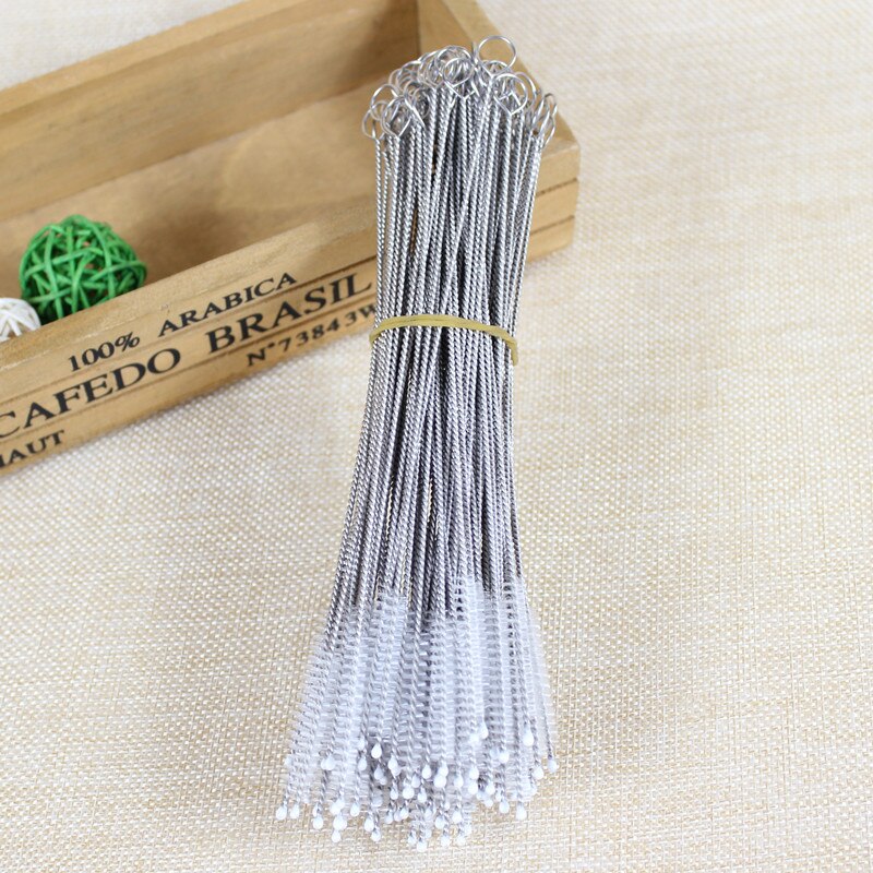 5/10/20/40 Stks/set Rvs Babyfles Stro Borstel Aquarium Stro Glazen Buis Spiraal zachte Stro Reinigingsborstel