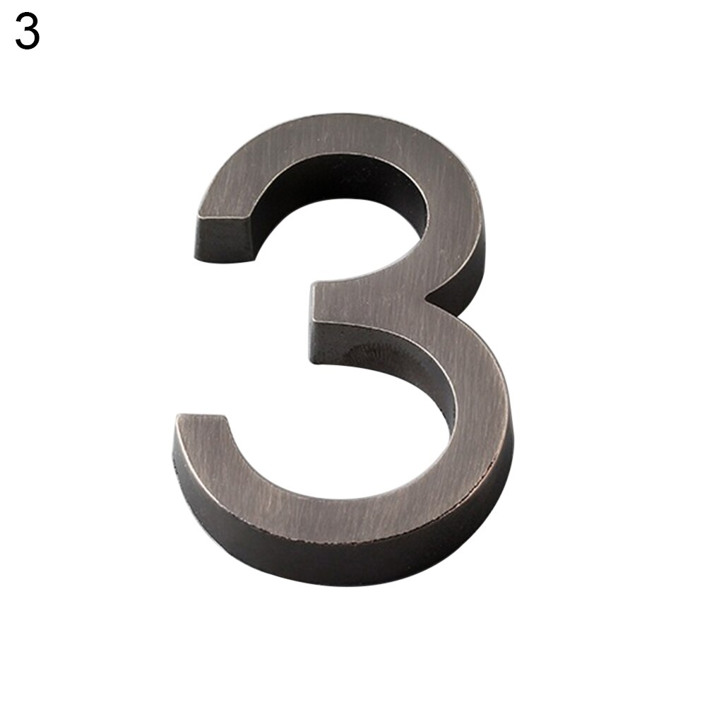 6cm Plated House Door Plaque Address Number Digit Figure Plate Sign Hotel Decor: 3