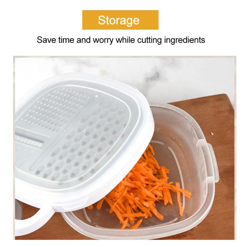 Multifunction Vegetable Fruit Slicer Grater Chopper Shredder With Container Lunch Fresh-keeping Box Kitchen Tools