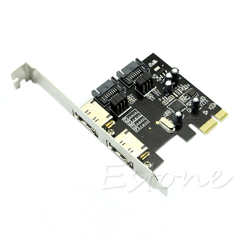 83XC 2 Ports Esata PCI-E PCI Express 6Gbps to 3.0 III ASM106 Card Adapter