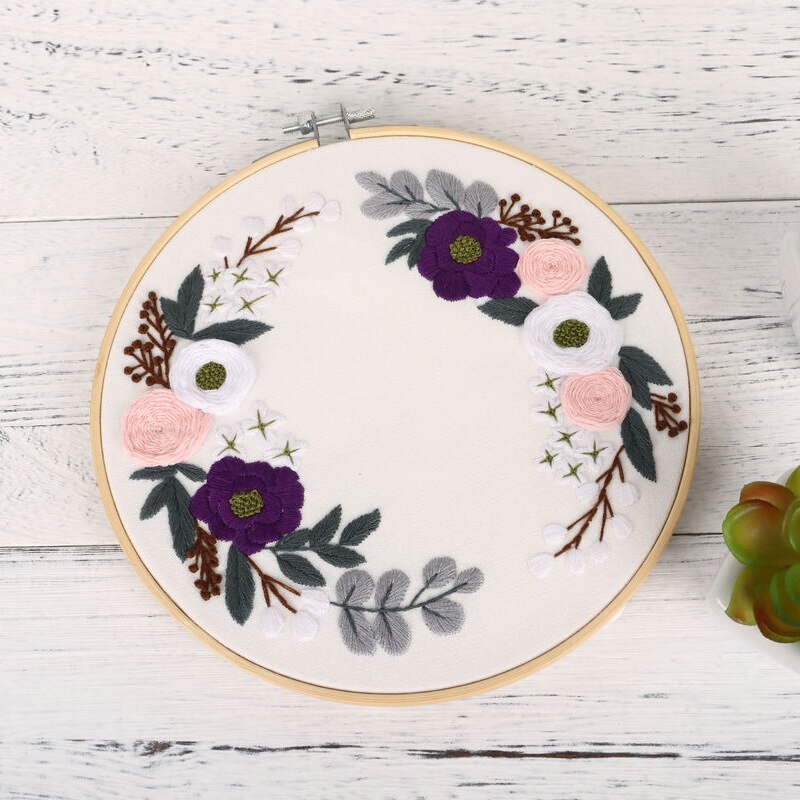 Diy Bloemen Borduren Lint Set Beginners Met Borduurwerk Schuur Naaien Kit Kruissteek Ambachten Hand-Gestikt Europese stijl: embroidery5