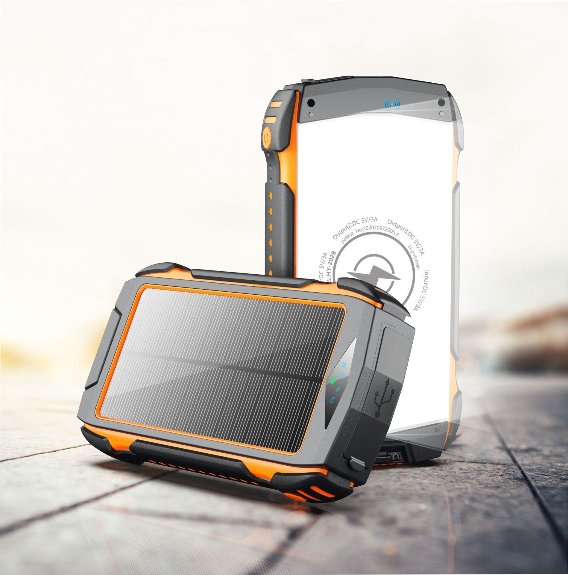 99000 mah solar-powerbank mit hoher kapazität , 2 usb-schnellladeanschlüsse, externer akku für reisen mit xiaomi und samsung