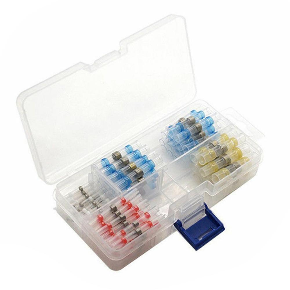 50/100 stk varmekrympende loddehylse ledningskontakter terminaler vanntett rør elektrisk ledning isolert