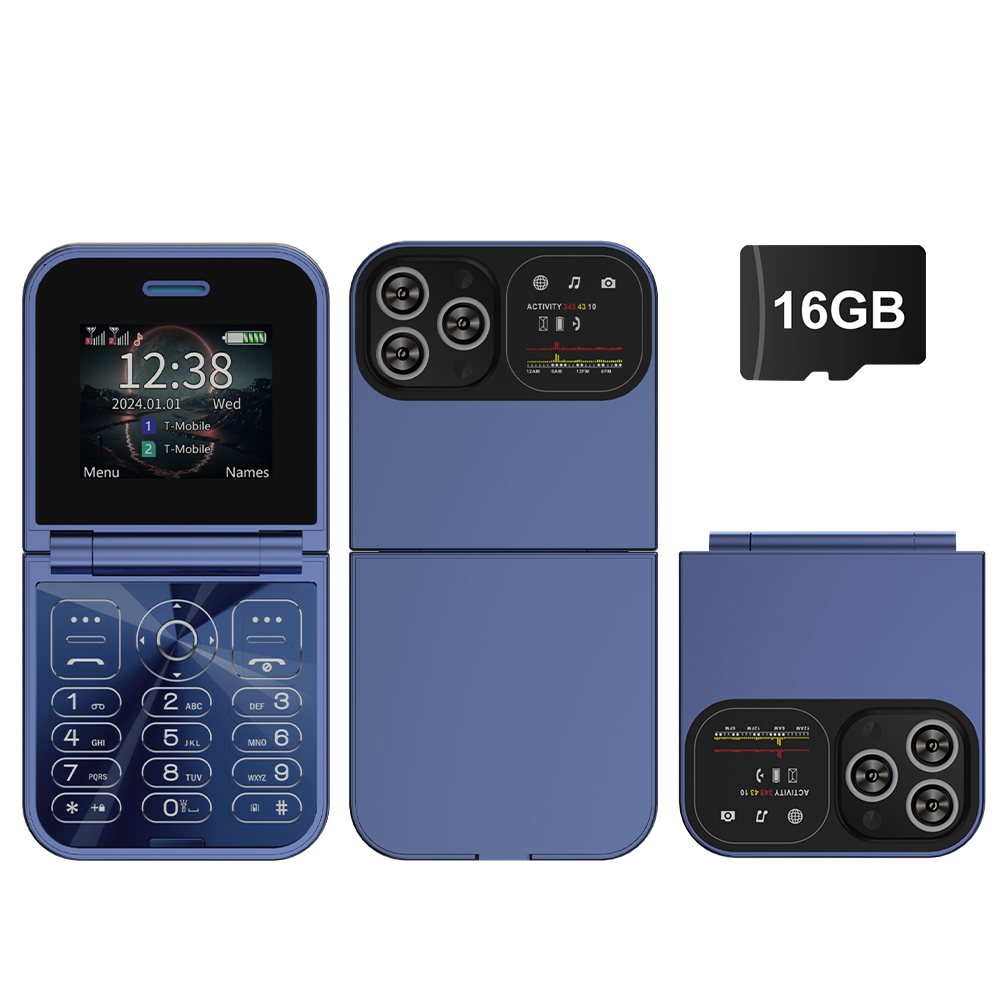 SERVO Classic Small Flip Teléfono móvil 2G Tarjeta SIM dual Lista negra Velocidad Dial Pantalla de 2,0" 180 ° Teléfonos móviles con botón plegable Nueva actualización: YELLOW