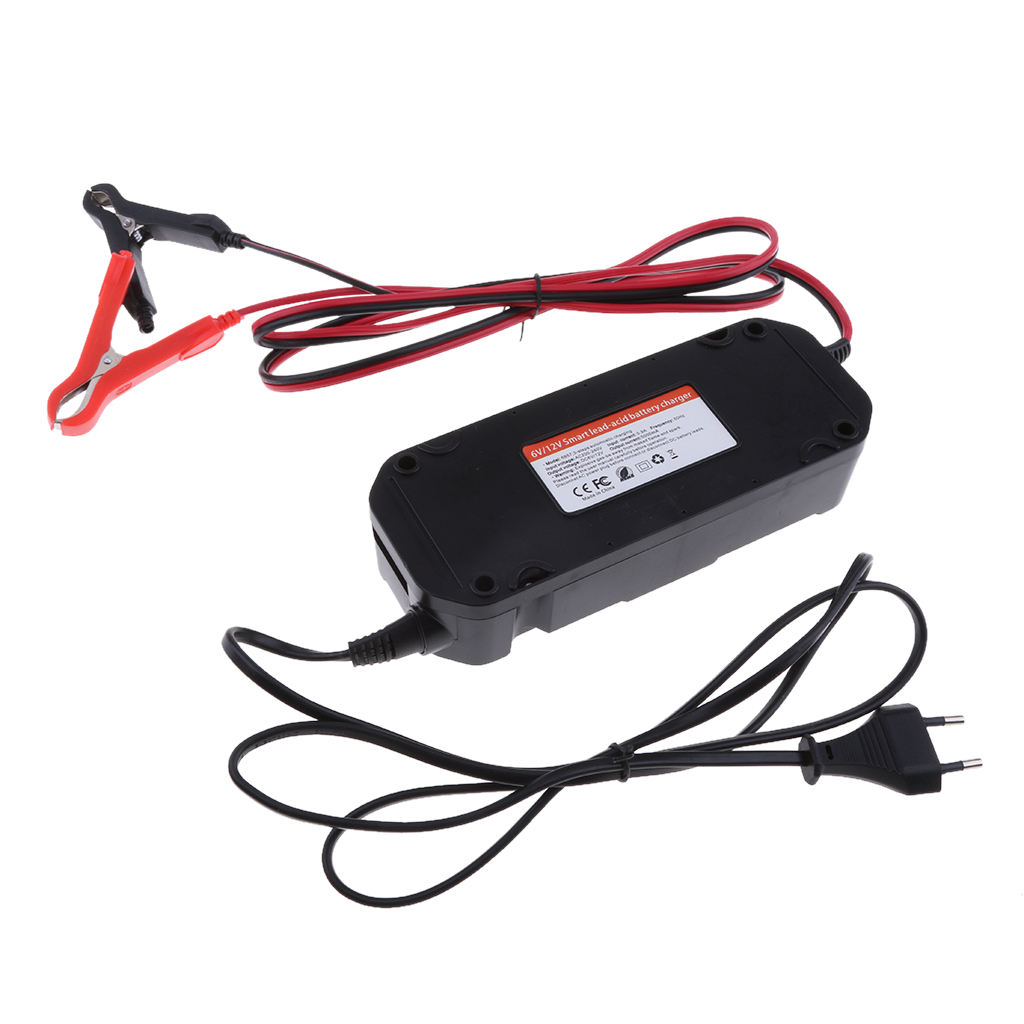 6V/12V 5A Motorcycle Smart Fast Battery Charger with LCD Display EU Plug