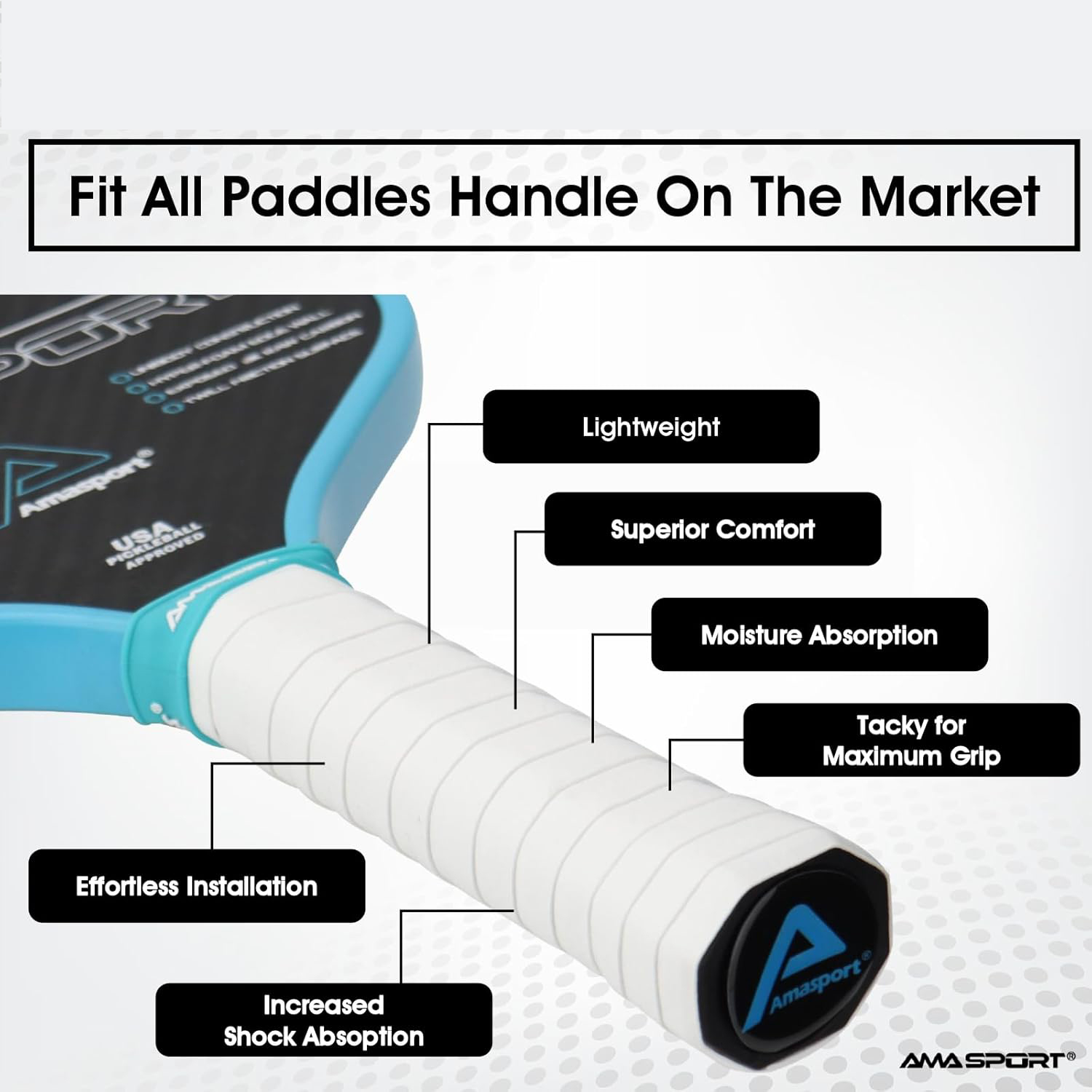 Pickleball Paddle Grip Tape, 4 Pcs Tacky Soft Pure Overgrip-Absorbent Comfortable Grip Non-Slip Pickleball Paddle Grip Tape