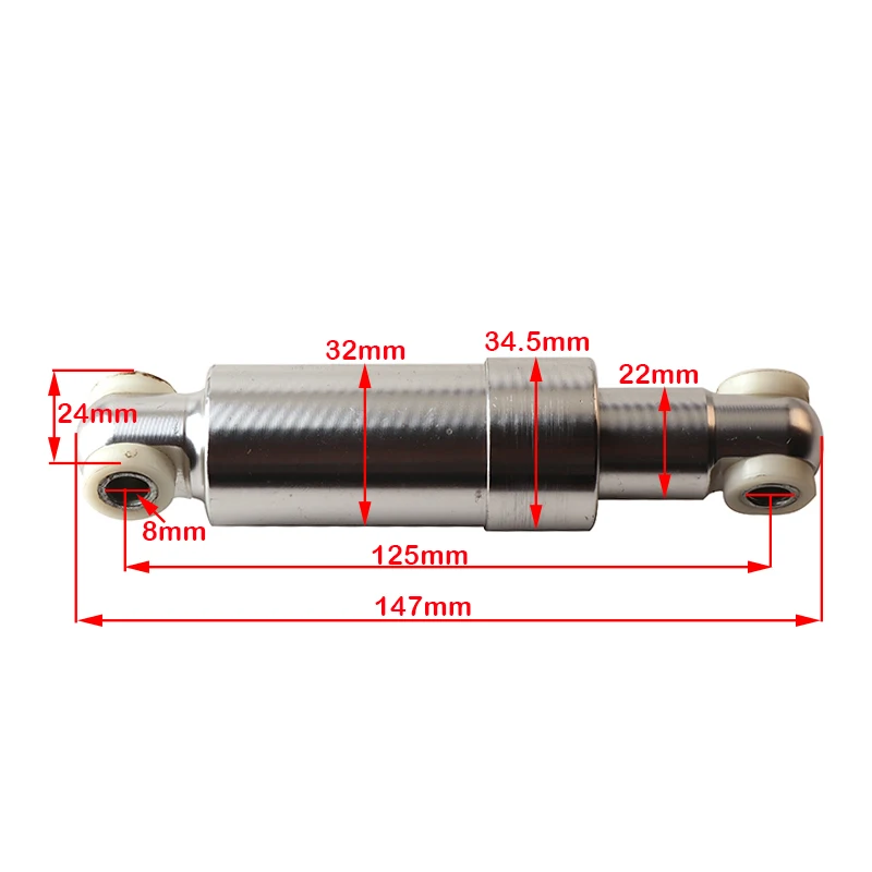 110mm 125mm 150mm Electric Scooter Hydraulic Suspensio Shock Absorber 750lbs Front and Rear Wheels All Inclusivex Anti Vibration