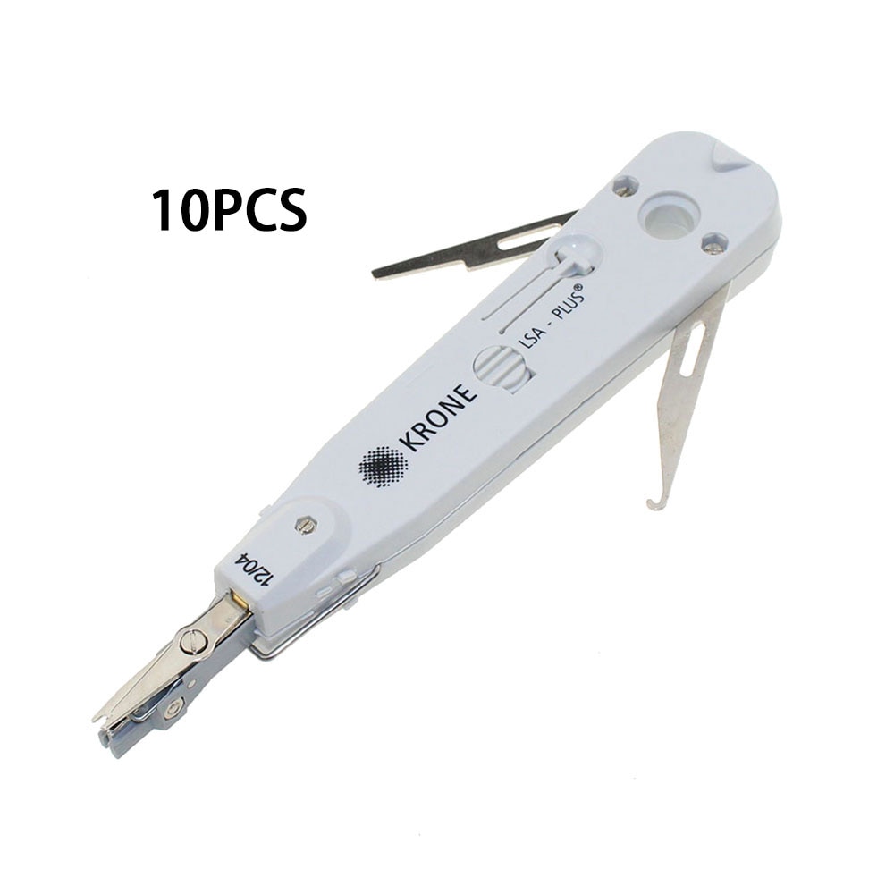 10 stk krone lsa-plus punch down værktøj med sensor til ethernet lan netværk kat 5 rj45 telecom telefon ledning  rj11 kabel patch panel