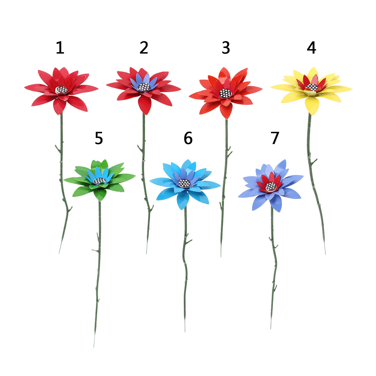 Metal Daylily Flower Iron Stakes Crafts Daylily Sculpture for Lawn Garden