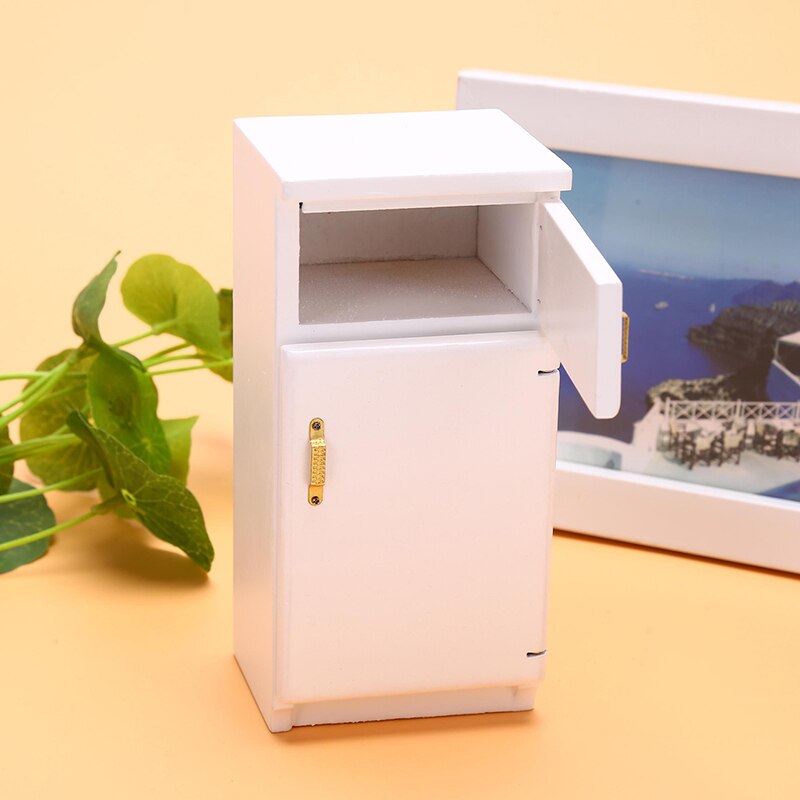 1 PC Dollhouse Accessories 1:12 Dollhouse Kitchen Miniature White Refrigerator Furniture Model