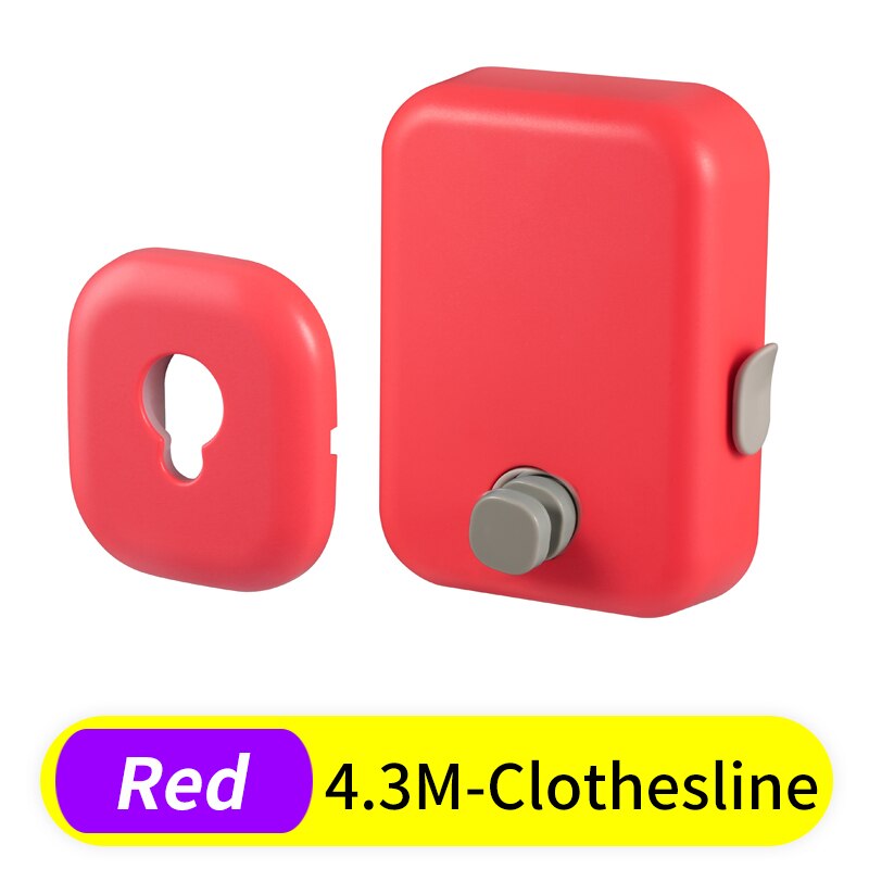 Retractable Clothesline Outdoor Indoor Balcony Clothes Drying Rack Rope Telescopic Stainless String Invisible Clothesline Dryer: Red
