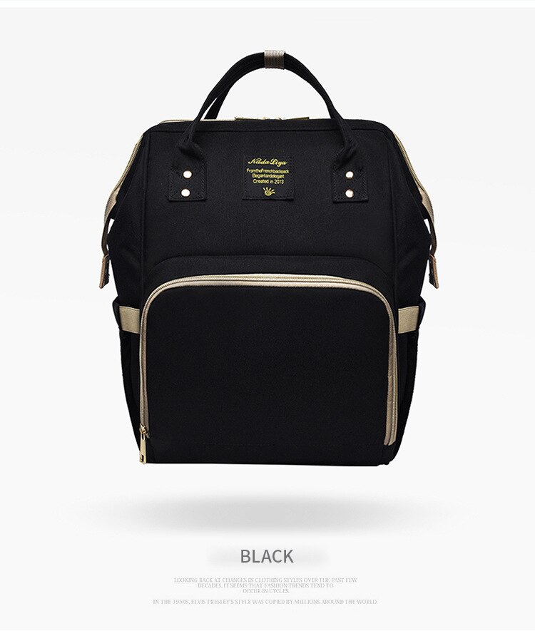 Mummietas multifunctionele babytas moedertas babyflesrugzak luierrugzak babytassen moederrugzak luiertas: Zwart