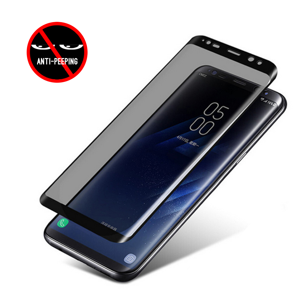 3D Curved Anti Glare Tempered Glass For Samsung Galaxy S9 S8 Plus Note 8 9 Protect Privacy Full Cover Anti Spy Screen Protector