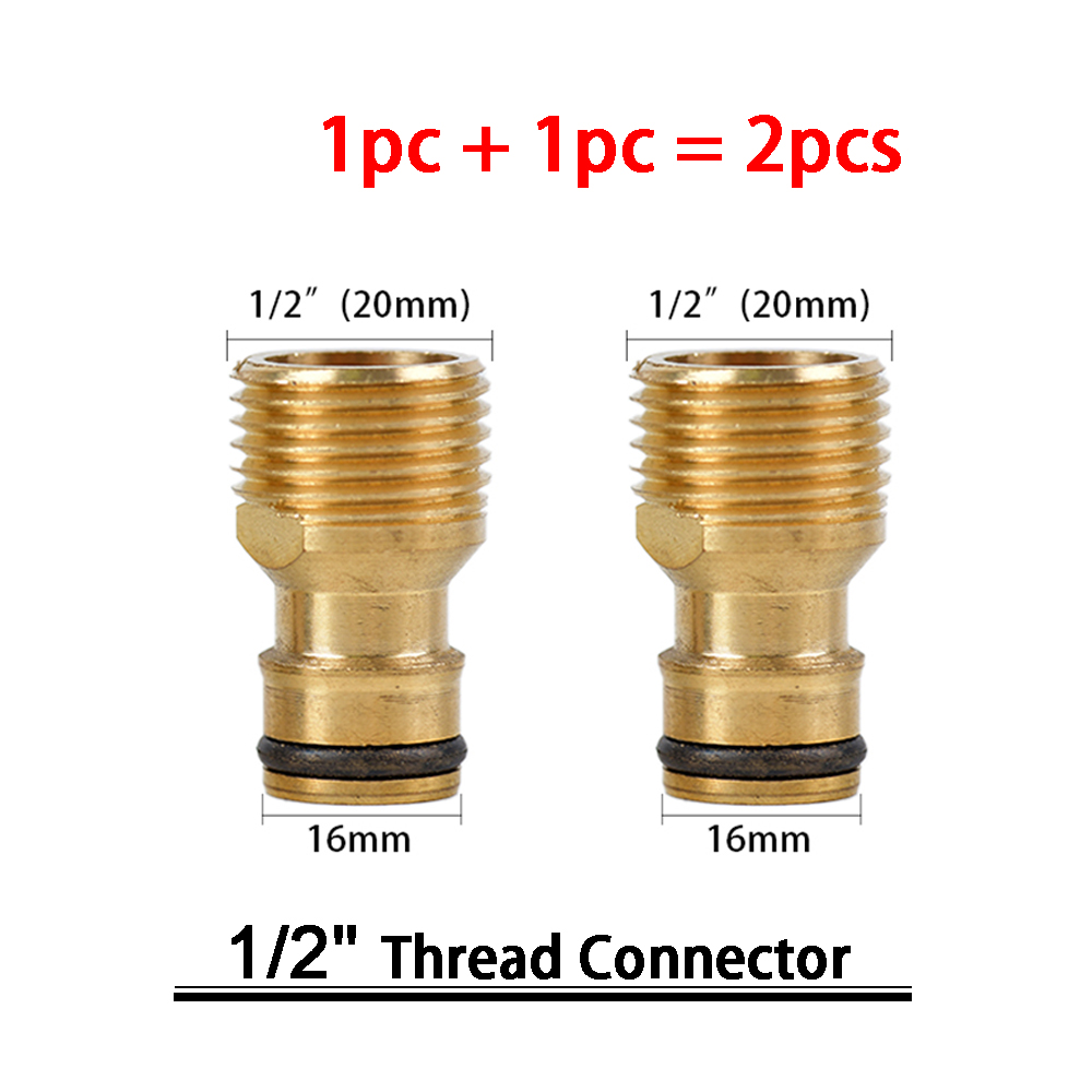 1Sets Garden Hose Quick Connect Water Hose Fitting, 3/4 Inch 1/2 Inch Brass BSP Female And Male Connector: WHITE