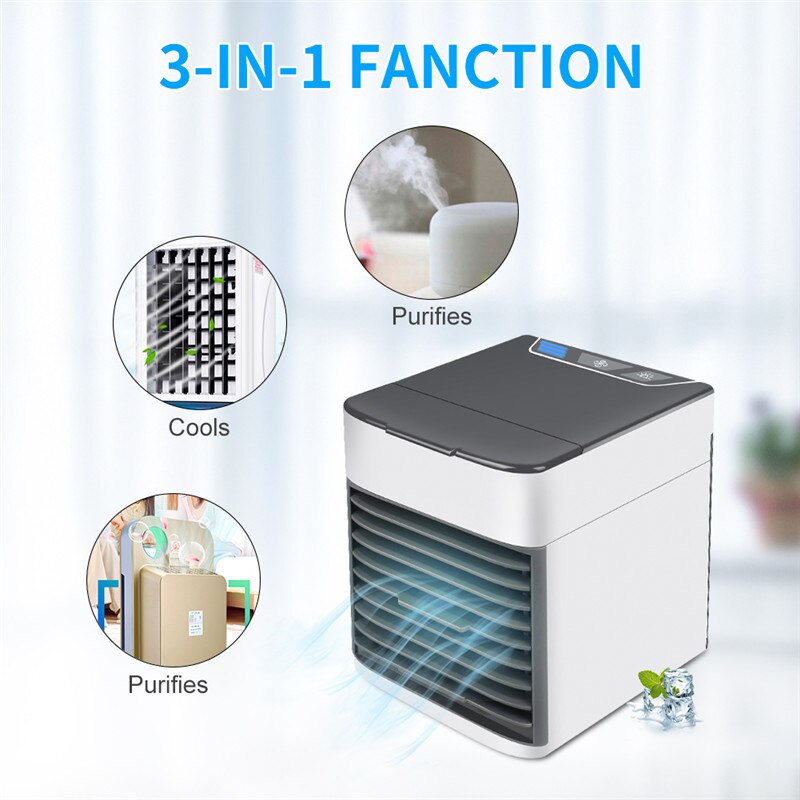 Mini USB Portable Air Cooler Fan Air Conditioner Air Cooling Fan Humidifier Purifier For Office Bedroom Desk Air Conditioner