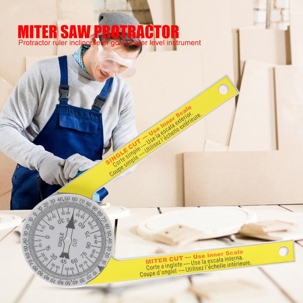 7Inch Plastic Miter Saw Protractor for Carpenter Building Plumber Trades with Single Cut Miter Cut Scriber