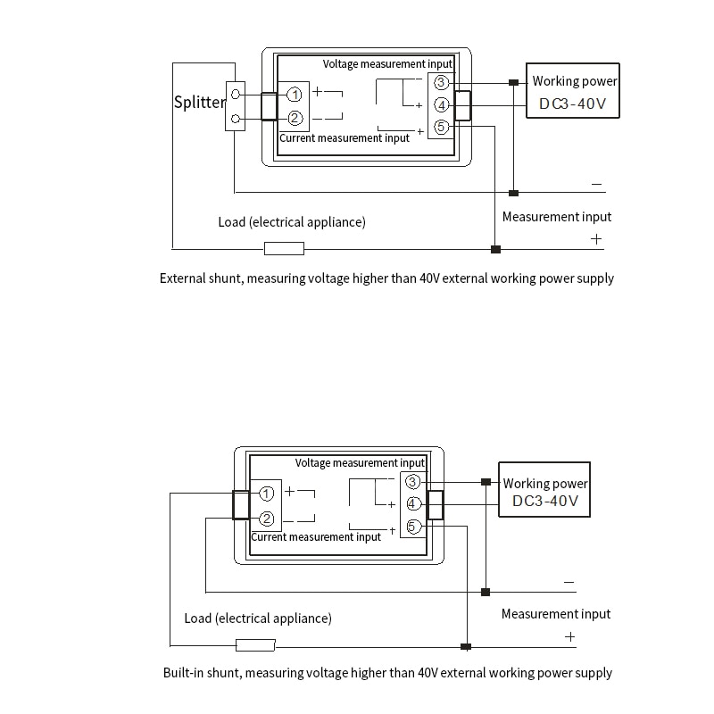 1pcs White multi-standard dual LCD display DC voltage and ammeter voltmeter ammeter range DC 0-600V 0-200A blue backlight