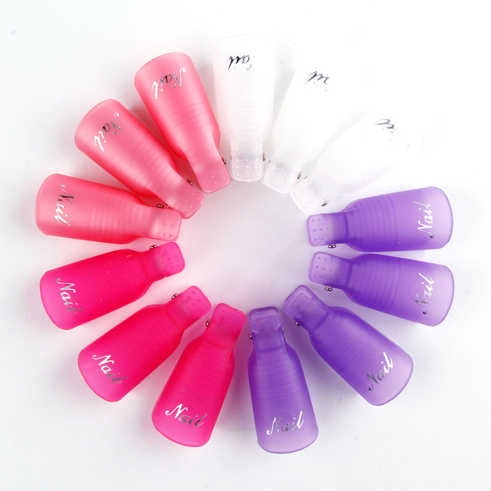 10Pcs Nail Art Remover Clip Gel Polish Soakers UV Nail Degreaser Polish Wrap Tool Reuseable Nails Soak Off Cap Clip Manicure
