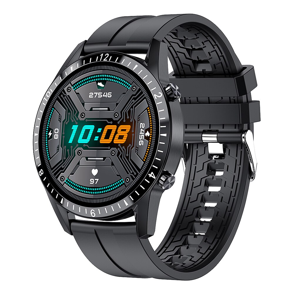 Smart Uhr Für Männer I9 Bluetooth Anruf Smartwatch Herz Rate Mehrere Sport Modus Wasserdichte PK GT2 Wacth Für HuaWei Android IOS: Black silicone