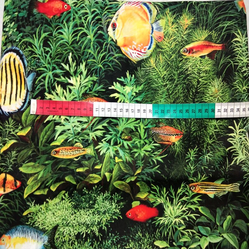 50x105cm Vivid Digital Printing Ocean Tropical Fish Printed Cotton Fabric Fishs Fabric Patchwork Cloth Dress Home Decor