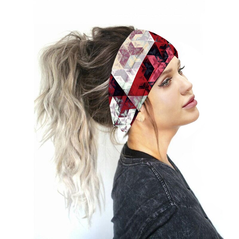 Stampato Sport Ampio Turbante Delle Donne Della Fascia Dei Capelli Delle Ragazze Fasce Cape Wrap Accessori Scrunchy Hairband Sport Copricapo 2020 Nuovo