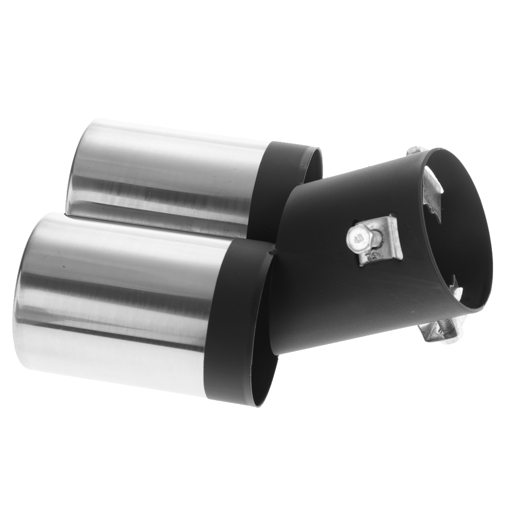 Universal Car Stainless Steel Exhaust Round Double End Muffler Tip Pipe 60mm