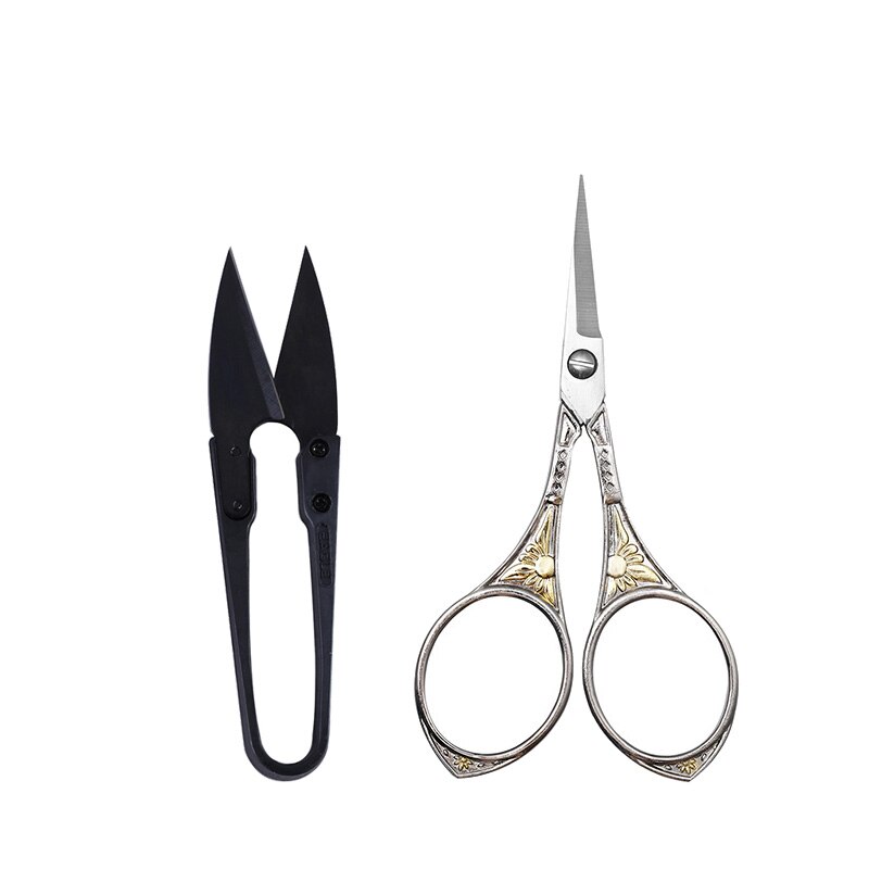 2Pcs Europese Retro Tailor Schaar Kruissteek Antieke Vintage Draad Borduurwerk Schaar Sewings Voor Handwerk Diy: D