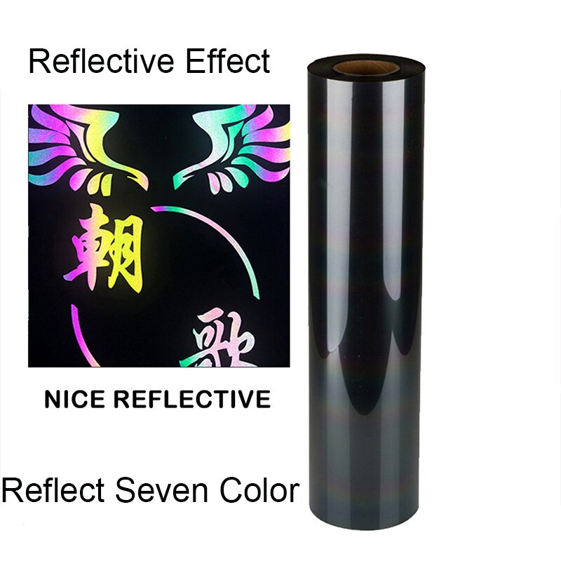 Free Ship 60 x 100cm Reflective Seven Bright Silver Gray Color Lettering Film Rainbow Flash High Elastic Heat Transfer Vinyl: reflect seven color