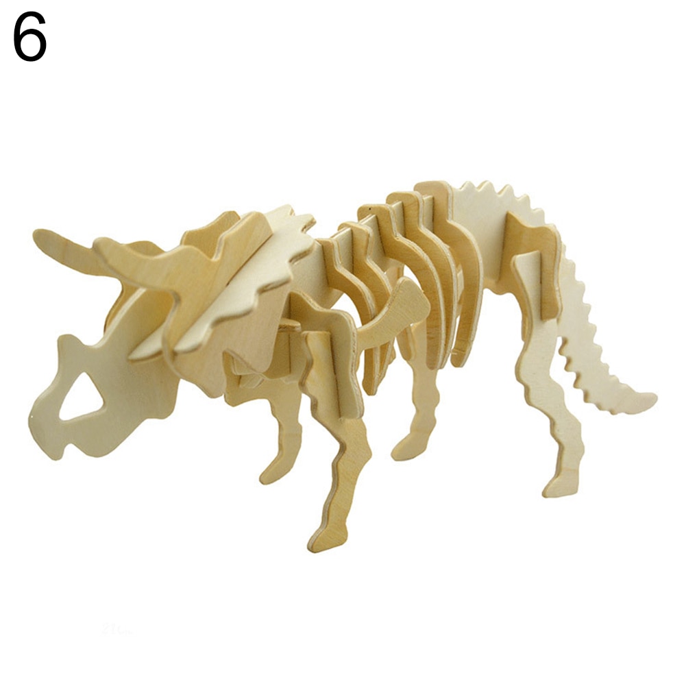 Popolare Divertente 3D Simulazione di Dinosauro Scheletro Di Puzzle FAI DA TE In Legno Giocattolo Educativo per I Bambini Intelligenza Sviluppo Giocattoli per bambini