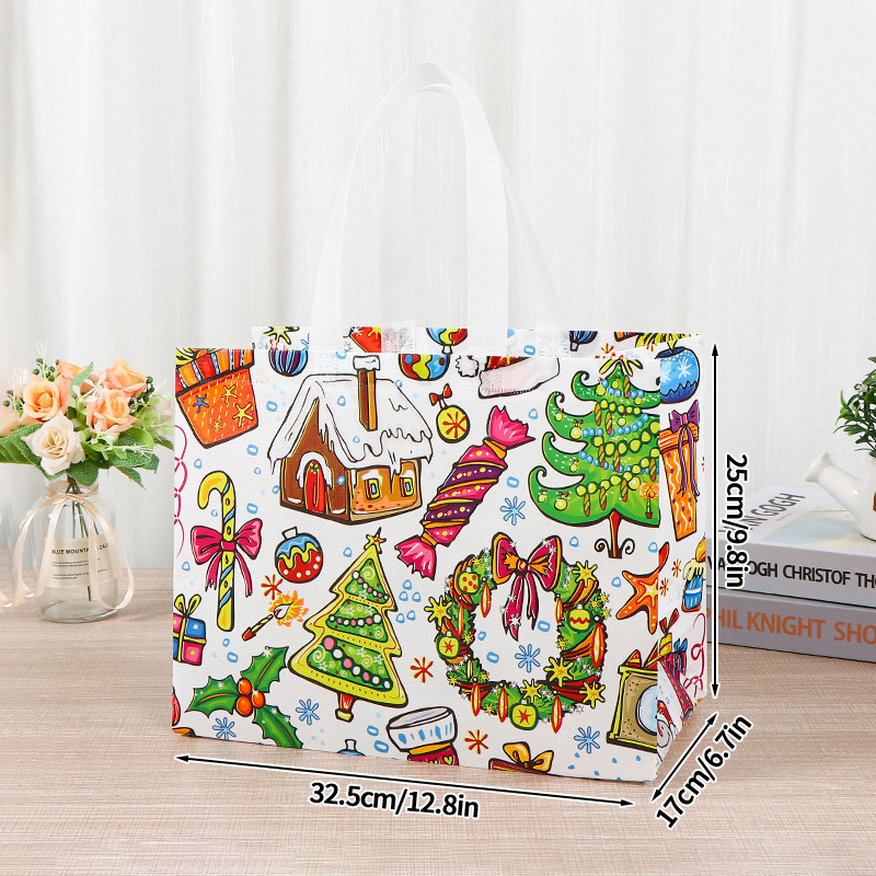 Sacs joyeux noël pour emballage , sacs pliables de noël, fourre-tout de noël, flocon de neige, rangement de du père noël: Vert menthe