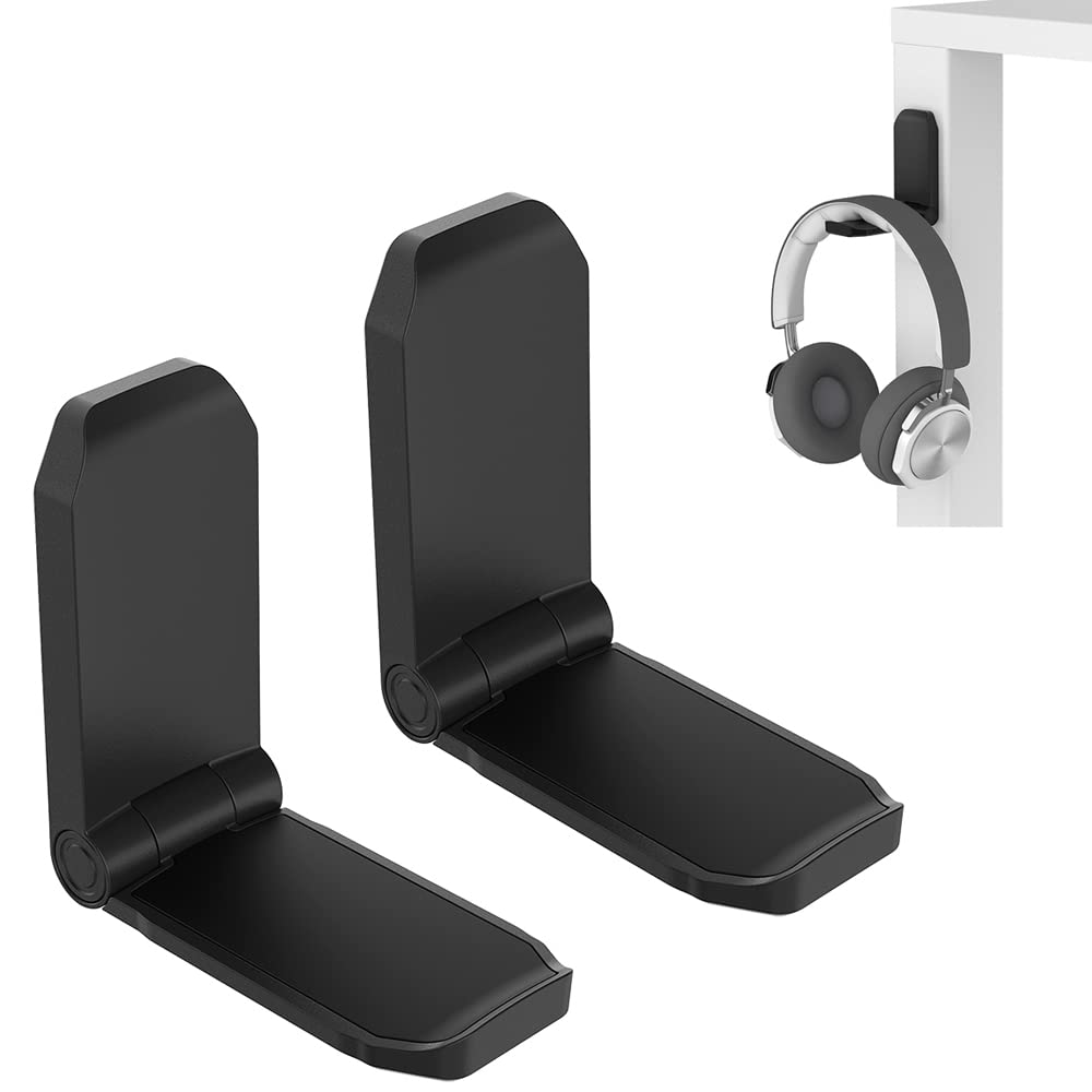 2er Pack Kopfhörer KleiderbüGel PC Spielen Headset Halfter Ständer Kleber Halfter Halterung für Zauberstab faltbare Kopfhörer Haken halterung unter Schreibtisch