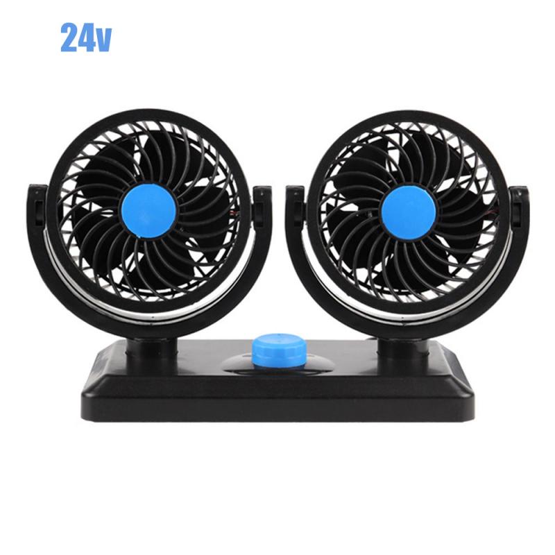 12V/24V Car Fan With Dual Head 360 Degree Rotation Variable Speed Auto Air Cooling Car Fans Truck Fans Car Accessories: 2