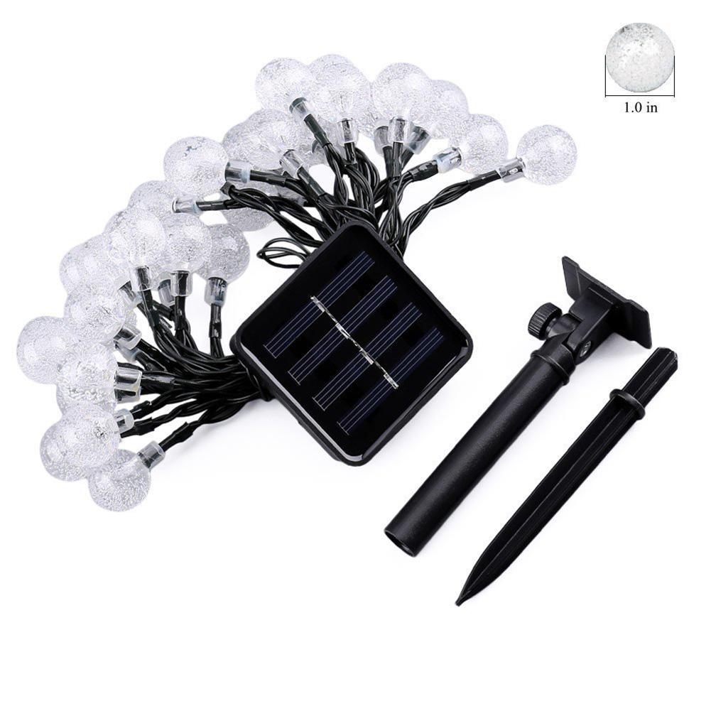 50 LEDs 10m Crystal Ball Solar Light Outdoor String Lamps Fairy Light Bulb Outdoor Garden Party Summer Festoon Ball Bulbs Lamps