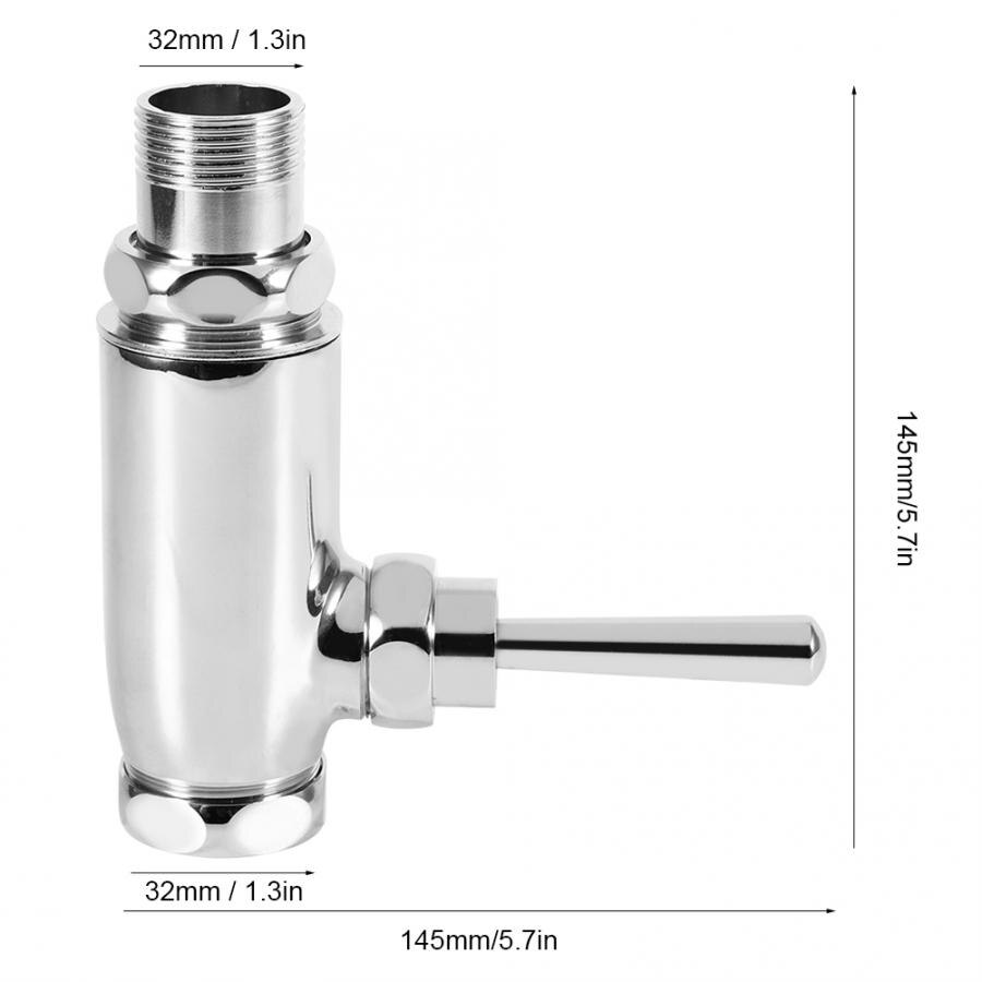 G1 Inch Urinal Flush Valve Right Angle Hand Pressing Type Toilet Corner Flushing Valve Flushing Accessories 14.5 x 14.5 cm