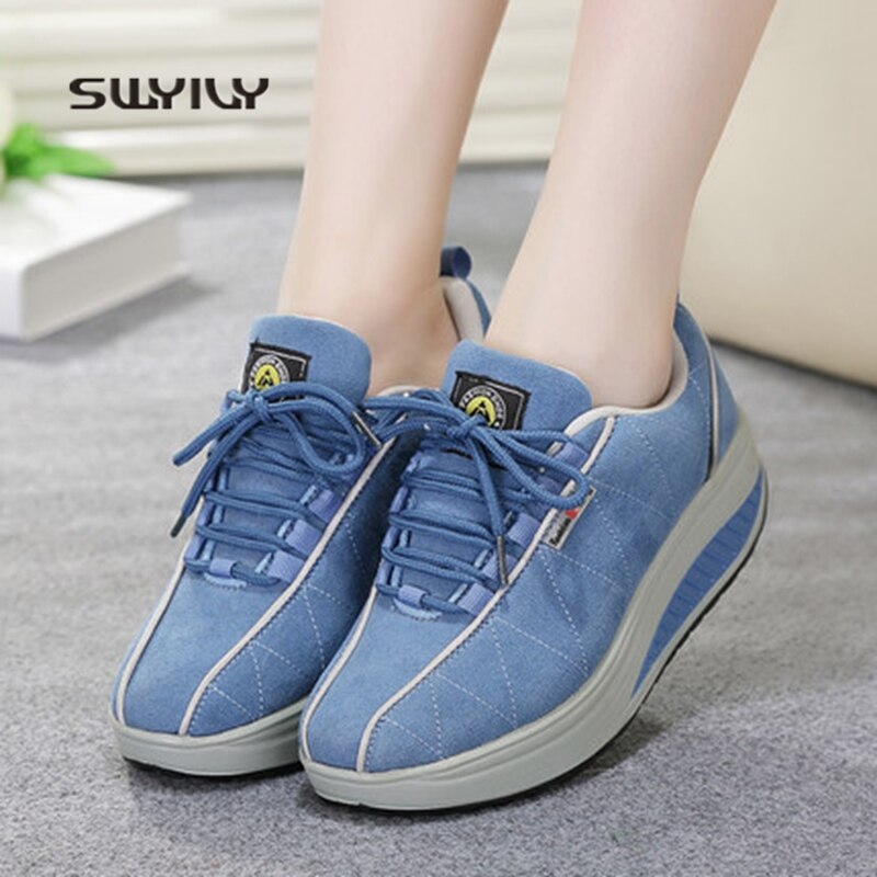 SWYIVY Vrouwen Toning Schoenen Platform Afvallen Lady Sneakers Hoogte Toenemende Vrouwelijke Afslanken Swing Schoenen Licht Gewicht