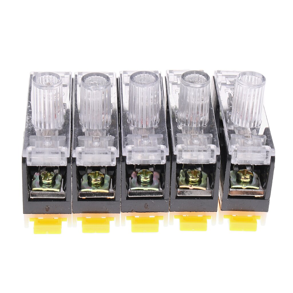 5 Pieces DIN Rail Fuse Holder Base With FS-101 AC250V 10A 6x30mm Fuse