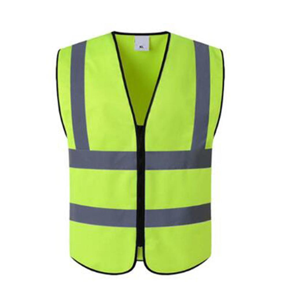 Colete amarelo laranja azul verde cor reflexiva fluorescente segurança ao ar livre vestuário correndo ventilar seguro alta visibilidade: yellow XL
