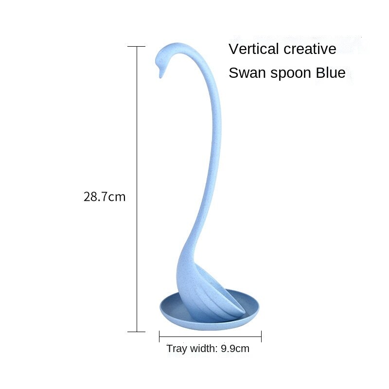 1Pc Swan Ladle Spoons with Tray Swan Shaped Ladle Special Swan Spoons Useful Kitchen Cooking Tool Plastic Ladle Home Table Decor