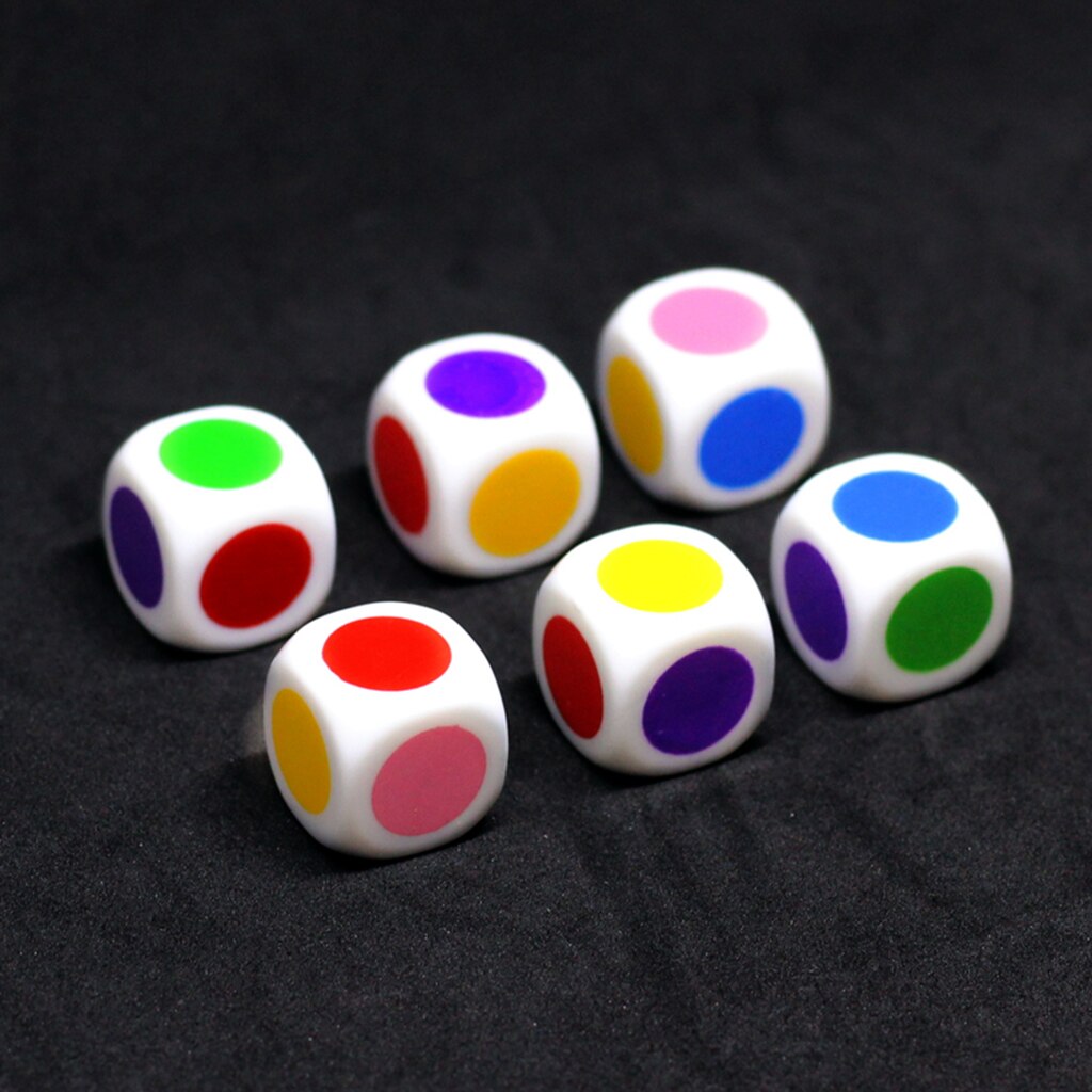 10Stck Platz 6 Seitige D6 Würfel 6 Farbe Gepunktete für D & D