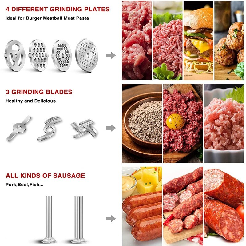 1 Set Metal Food Grinder Attachment for KitchenAid Stand Mixers Sausage Stuffer Attachment