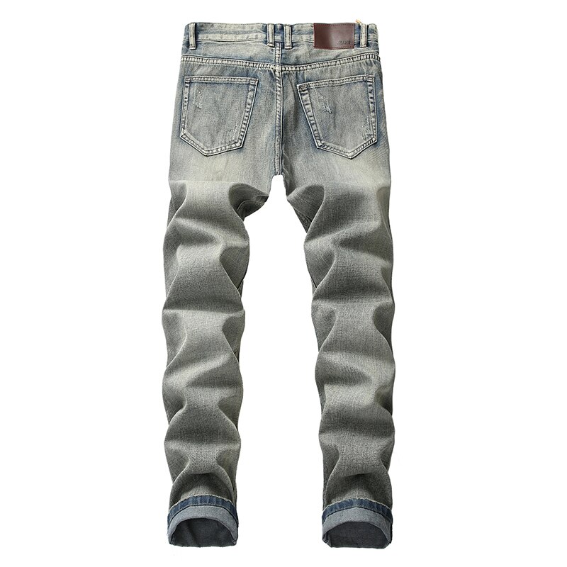 Men Distressed Worn Holes Jeans Pants Denim Jogging Pants Trousers Plus Size Cool Boys Jeans For Male